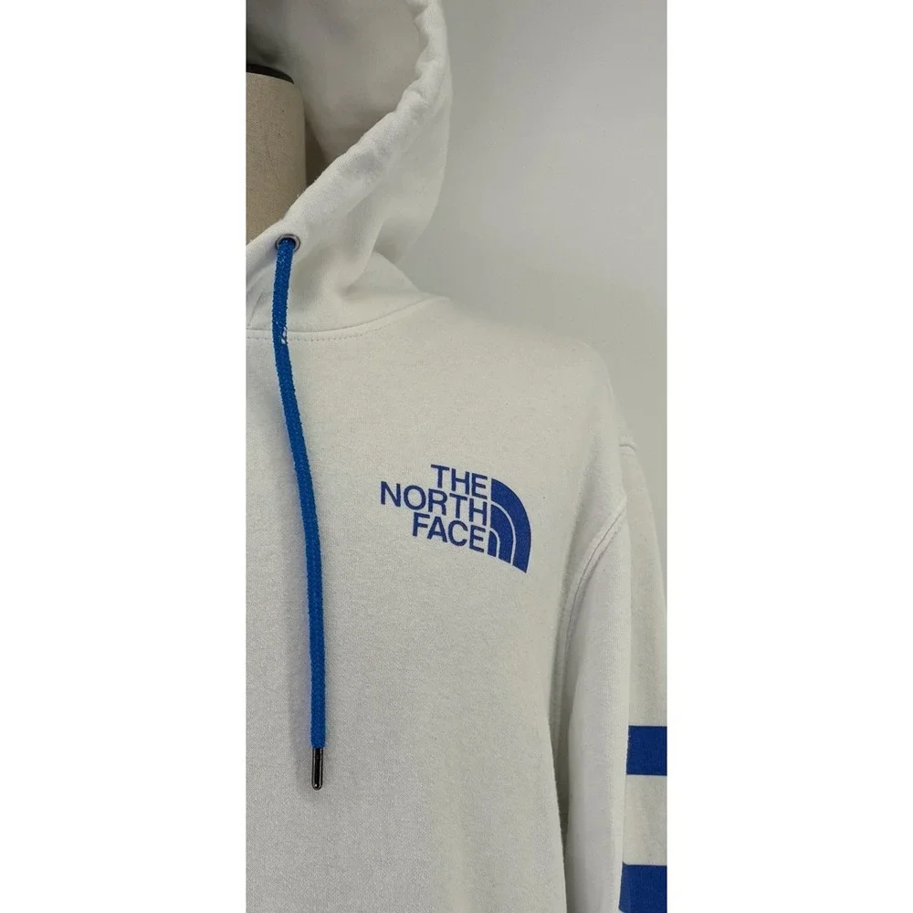 The North Face USA Graphic Hoodie Men's L White Blue Sweatshirt Patriotic